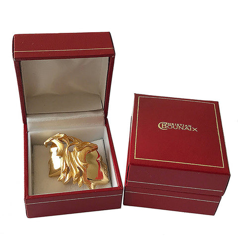 Gold Plated Zodiac Brooch - Gemini