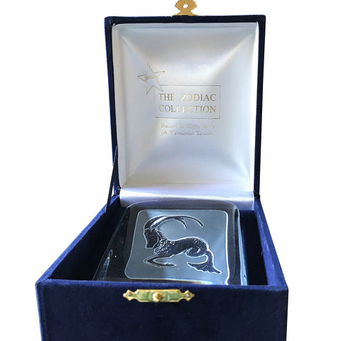 Swedish Crystal Zodiac Paperweight Deluxe - Capricorn