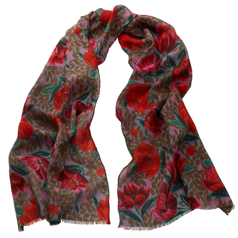 Ratti Erre D'este - Floral Stole Grey/Red