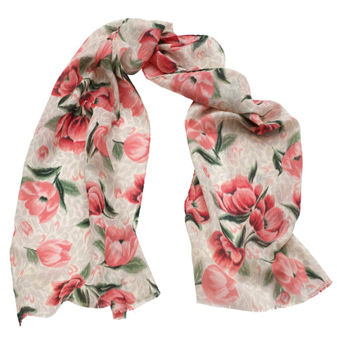 Ratti Erre D'este - Floral Stole Cream/Rose