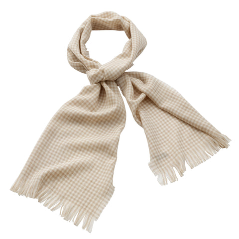 Georges Rech - Wool Checkered Muffler Beige/White