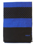Rodier - Wool Striped Muffler Royal Blue/Black