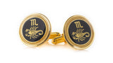 Zodiac 18-Karat Gold Plated Navy Enamel Cufflinks - Scorpio