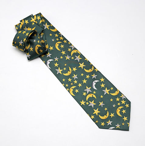 100% Silk Celestial Tie - Billiard Green