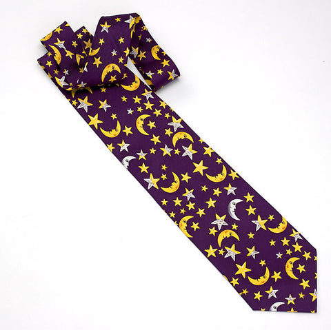 100% Silk Celestial Tie - Purple