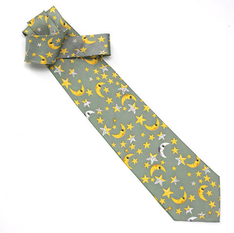 100% Silk Celestial Tie - Celadon Green