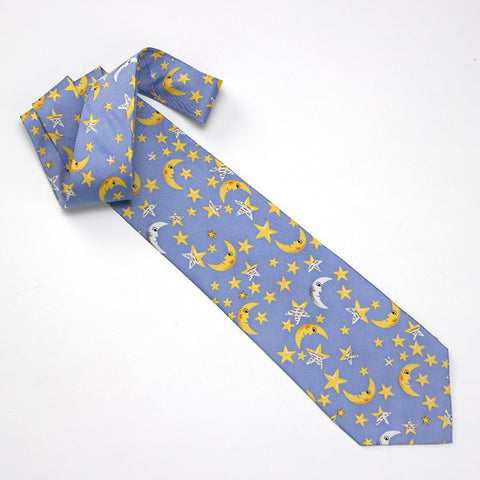 100% Silk Celestial Tie - Copen Blue
