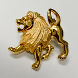 Gold Plated Zodiac Brooch - Leo