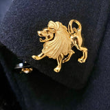 Gold Plated Zodiac Brooch - Leo