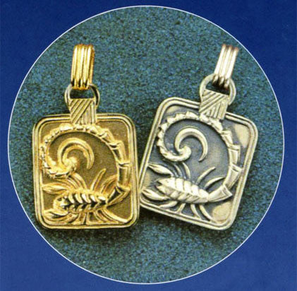 Gold or Silver Plated Zodiac Pendant - Scorpio