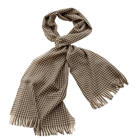 Georges Rech - Wool Checkered Muffler Olive/Tan