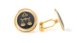 Zodiac 18-Karat Gold Plated Navy Enamel Cufflinks - Libra