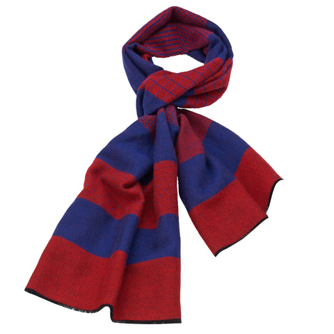 Rodier - Wool Striped Muffler Navy/Red