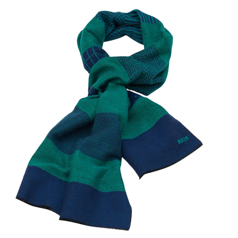 Rodier - Wool Striped Muffler Green/Navy