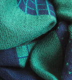 Rodier - Wool Striped Muffler Green/Navy