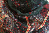 Rodier - 100% Wool Shawl Checker Paisley Navy/Grey 2554-3