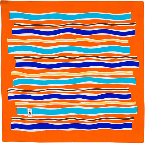 YSL - Silk Square - Waves - Orange
