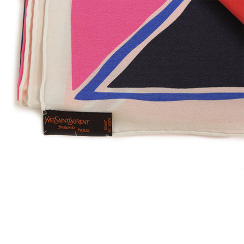 Ysl Geometry Pattern YSL - 100% Silk Square Geometric Block - Multi – zodiacgifts.com