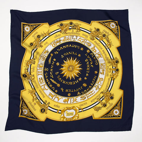 100% Silk Twill Celestial Dial Scarf