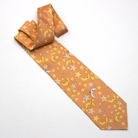 100% Silk Celestial Tie - Peach