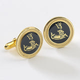 Zodiac 18-Karat Gold Plated Navy Enamel Cufflinks - Capricorn