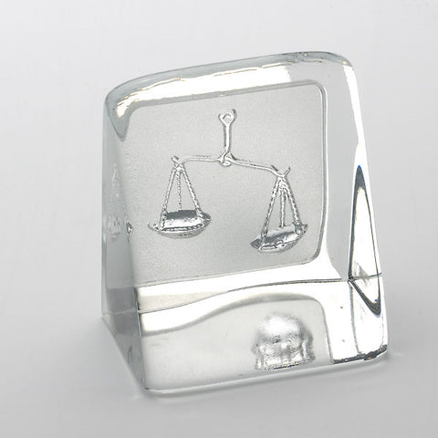 Swedish Crystal Zodiac Paperweight - Libra