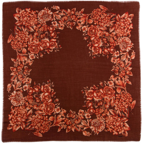 Rodier - Wool Floral Shawl 2154-1 Brown