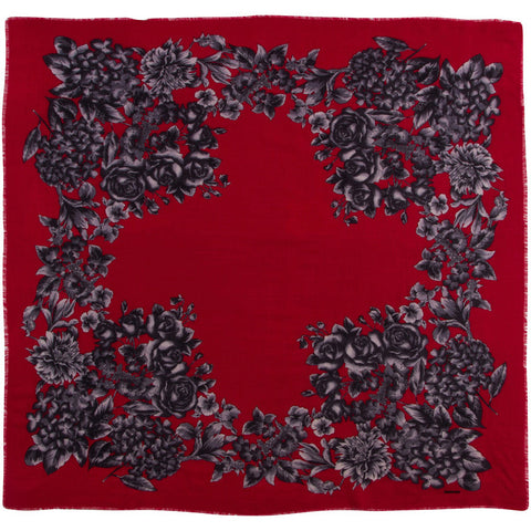 Rodier - Wool Floral Shawl 2154-3 Red