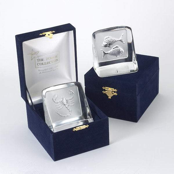 ZODIAC CRYSTAL PAPERWEIGHTS